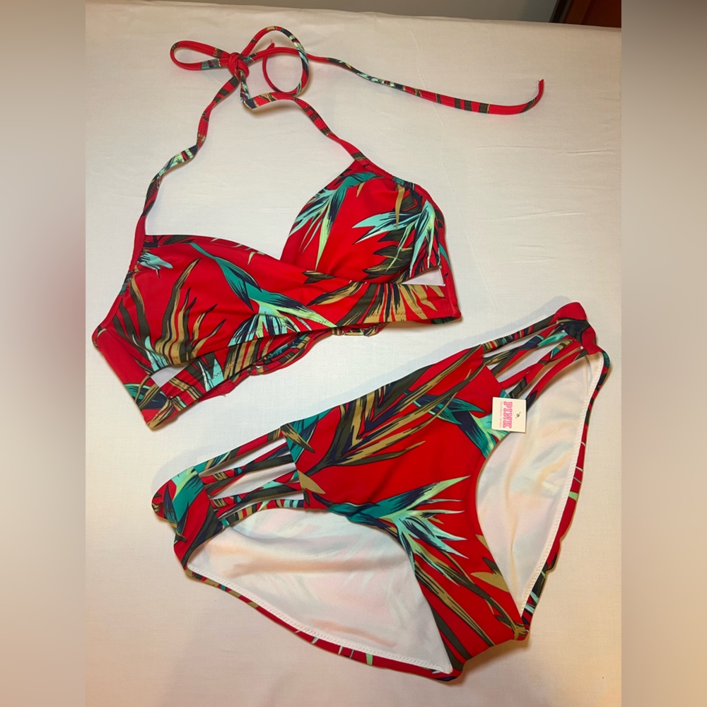 NWT Victoria’s Secret bikini red palm